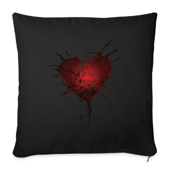 Cracks Heart Gift - Sofa pillowcase 17,3'' x 17,3'' (45 x 45 cm) - black - Front