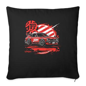 Voiture de sport japonaise JDM rétro classique - Housse de coussin décorative 45 x 45 cm - noir - Devant