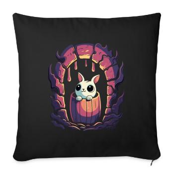 Der niedliche Kerker Hase in einem Fass - Sofakissenbezug 45 x 45 cm - Schwarz - Vorne