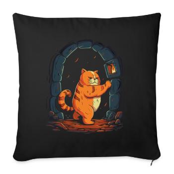 The roundish, thick red dungeon tomcat, the cat - Sofa pillowcase 17,3'' x 17,3'' (45 x 45 cm) - black - Front