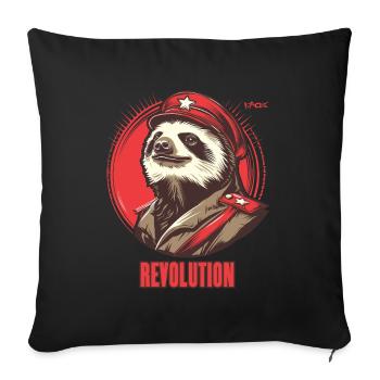 Parody Communism Sloth Comrade Revolution - Sofa pillowcase 17,3'' x 17,3'' (45 x 45 cm) - black - Front