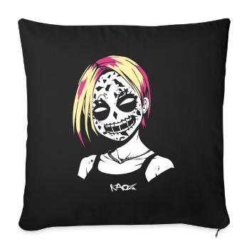 Crazy Alternative Anime Girl - Housse de coussin décorative 45 x 45 cm - noir - Devant
