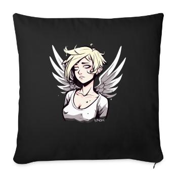 Anime alternatif Angel Girl - Housse de coussin décorative 45 x 45 cm - noir - Devant