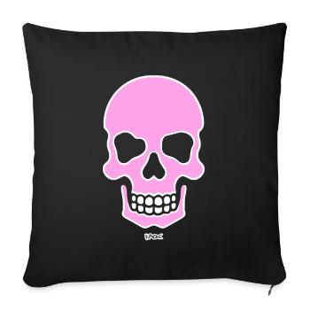 A Smiling Pink Skull Skull - Sofa pillowcase 17,3'' x 17,3'' (45 x 45 cm) - black - Front