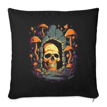 The Old Dungeon Mushrooms Skull - Sofa pillowcase 17,3'' x 17,3'' (45 x 45 cm) - black - Front