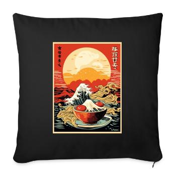 Parody Japanese Poster: Kanagawa Wave Sushi - Sofa pillowcase 17,3'' x 17,3'' (45 x 45 cm) - black - Front