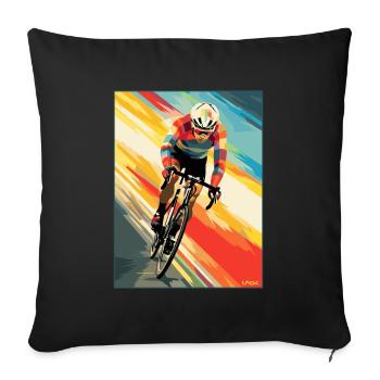 Modern Art Colorful Stripes and Streets Cycling - Sofa pillowcase 17,3'' x 17,3'' (45 x 45 cm) - black - Front