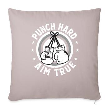 Punch Hard Aim True - Sofa pillowcase 17,3'' x 17,3'' (45 x 45 cm) - light taupe - Front
