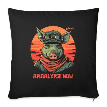 Apocalypse Apigalypse maintenant cochon - Housse de coussin décorative 45 x 45 cm - noir - Devant