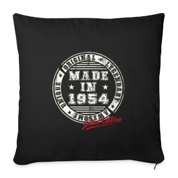 Retro Patch Vintage 1954 Birthday Gift - Sofa pillowcase 17,3'' x 17,3'' (45 x 45 cm) - black - Front
