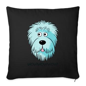Wow, candy colored doodle dog - Sofa pillowcase 17,3'' x 17,3'' (45 x 45 cm) - black - Front