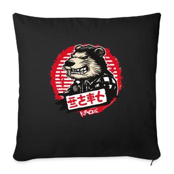 Angry Japanese Yakuza Mole - Sofa pillowcase 17,3'' x 17,3'' (45 x 45 cm) - black - Front