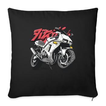 Super Cool Anime Japonais Racing Moto - Housse de coussin décorative 45 x 45 cm - noir - Devant