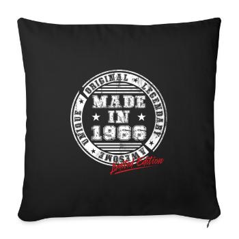 Retro Patch Vintage 1966 Birthday Gift - Sofa pillowcase 17,3'' x 17,3'' (45 x 45 cm) - black - Front