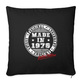 Retro Patch Vintage 1976 Birthday Gift - Sofa pillowcase 17,3'' x 17,3'' (45 x 45 cm) - black - Front
