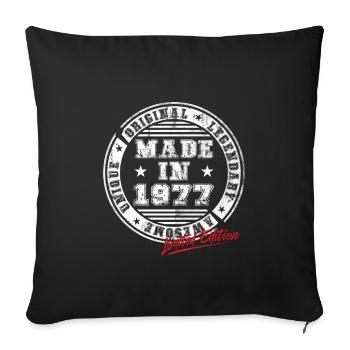 Retro Patch Vintage 1977 Birthday Gift - Sofa pillowcase 17,3'' x 17,3'' (45 x 45 cm) - black - Front