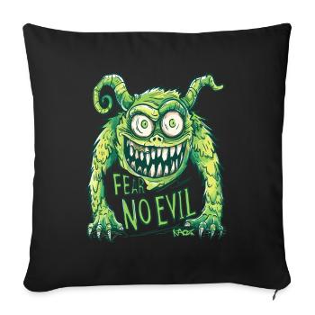 Fear No Evil: Funny Cartoon Monster - Sofa pillowcase 17,3'' x 17,3'' (45 x 45 cm) - black - Front
