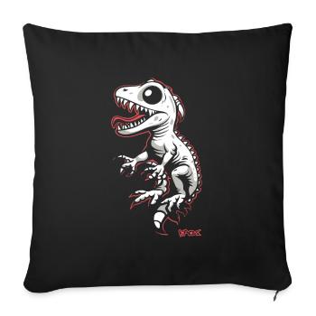 Drôle Cool Gris Lézard Blanc - Housse de coussin décorative 45 x 45 cm - noir - Devant