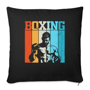 Boxing Retro - Sofa pillowcase 17,3'' x 17,3'' (45 x 45 cm) - black - Front