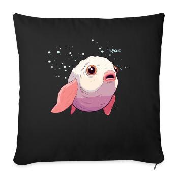 Ein Blob-ähnlicher Fisch - Sofakissenbezug 45 x 45 cm - Schwarz - Vorne