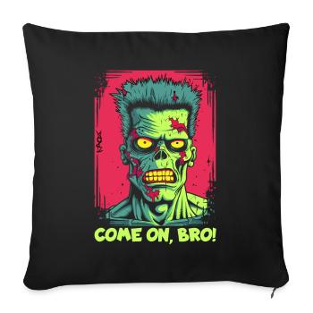 Allez, mon frère, le frère punk zombie - Housse de coussin décorative 45 x 45 cm - noir - Devant