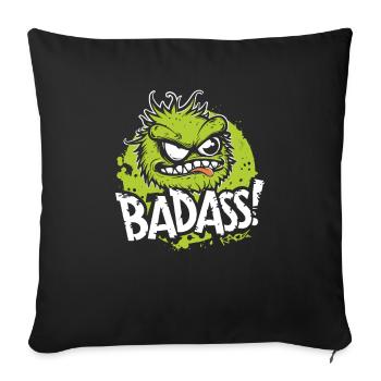 This funny cute creature is badass - Sofa pillowcase 17,3'' x 17,3'' (45 x 45 cm) - black - Front