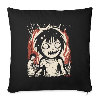 Willkommen im Horror Platz, demotivierend positiv - Sofakissenbezug 45 x 45 cm - Schwarz - Vorne