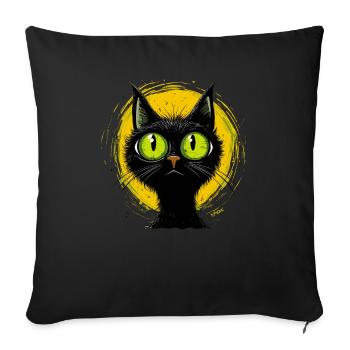 Cool Cartoon Cat Cat - Housse de coussin décorative 45 x 45 cm - noir - Devant