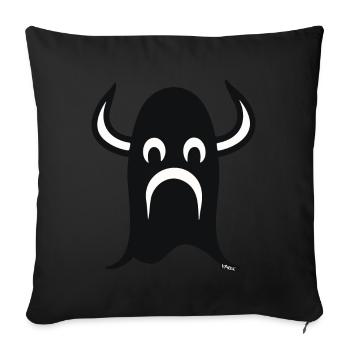 Wikinger Cartoon Gesicht Helm - Sofakissenbezug 45 x 45 cm - Schwarz - Vorne