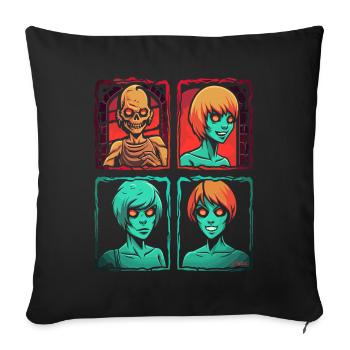 Just a cool horror cartoon - Sofa pillowcase 17,3'' x 17,3'' (45 x 45 cm) - black - Front