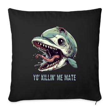 Plainte du dauphin zombie - Housse de coussin décorative 45 x 45 cm - noir - Devant
