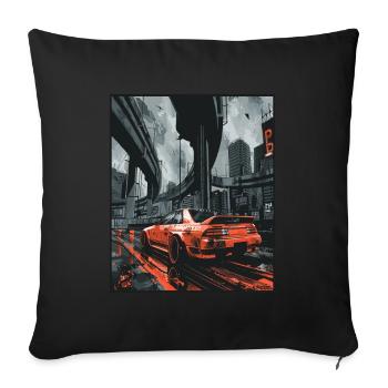 JDM Anime Japonais Super Voiture De Sport Drift Voiture - Housse de coussin décorative 45 x 45 cm - noir - Devant
