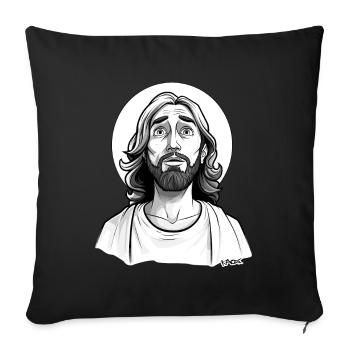 Huch Jesus-ähnlichen Kerl mit Heiligenschein - Sofakissenbezug 45 x 45 cm - Schwarz - Vorne