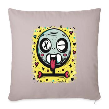 Sketch with hearts, crosses and skull - Sofa pillowcase 17,3'' x 17,3'' (45 x 45 cm) - light taupe - Front