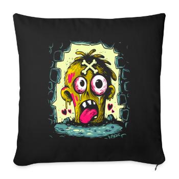 Protect the entrance to the dungeon Zombie Pirate - Sofa pillowcase 17,3'' x 17,3'' (45 x 45 cm) - black - Front