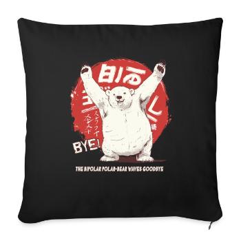 L’ours polaire bipolaire fait ses adieux à l’ours polaire - Housse de coussin décorative 45 x 45 cm - noir - Devant