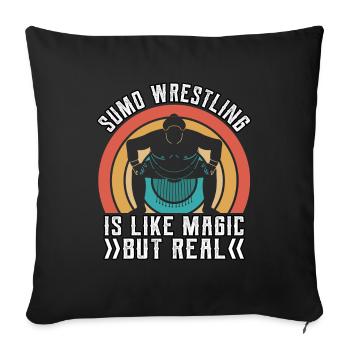 La lutte sumo est comme de la magie mais réelle - Housse de coussin décorative 45 x 45 cm - noir - Devant