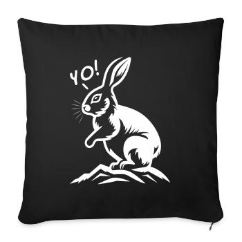 Un lapin cool, yo - Housse de coussin décorative 45 x 45 cm - noir - Devant