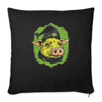 Robin Pig and the Brotherhood - Sofa pillowcase 17,3'' x 17,3'' (45 x 45 cm) - black - Front