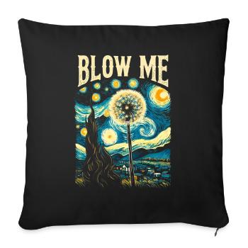 Pissenlit - Cadeau amusant pour les amoureux de la nature - Housse de coussin décorative 45 x 45 cm - noir - Devant