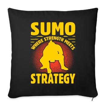 Sumo where Strength meets Strategy - Sofa pillowcase 17,3'' x 17,3'' (45 x 45 cm) - black - Front