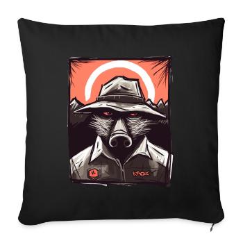 Drôle de nature et de plein air Ranger Cochon - Housse de coussin décorative 45 x 45 cm - noir - Devant
