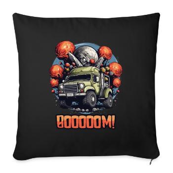 Monster truck for fathers and children with a bang effect - Sofa pillowcase 17,3'' x 17,3'' (45 x 45 cm) - black - Front