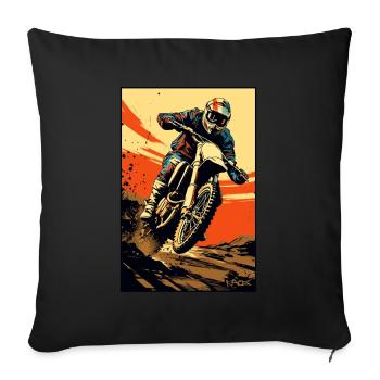 Motorcycle Illustration Motocross - Sofa pillowcase 17,3'' x 17,3'' (45 x 45 cm) - black - Front