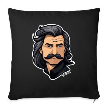 Back to the 80s: Attractive Mustache Man - Sofa pillowcase 17,3'' x 17,3'' (45 x 45 cm) - black - Front