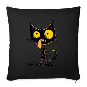 The best and coolest dizzy cat - Sofa pillowcase 17,3'' x 17,3'' (45 x 45 cm) - black - Front