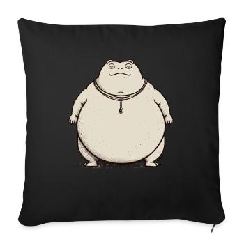 Großer dicker Sumo-Kröten-Frosch, Sumo Ringer - Sofakissenbezug 45 x 45 cm - Schwarz - Vorne