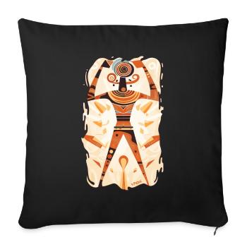 Culture ancienne : peintures rupestres - Housse de coussin décorative 45 x 45 cm - noir - Devant