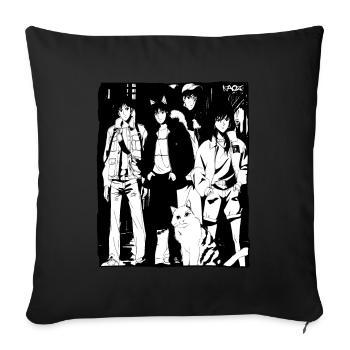 80s or 90s Japanese Manga Friends - Sofa pillowcase 17,3'' x 17,3'' (45 x 45 cm) - black - Front