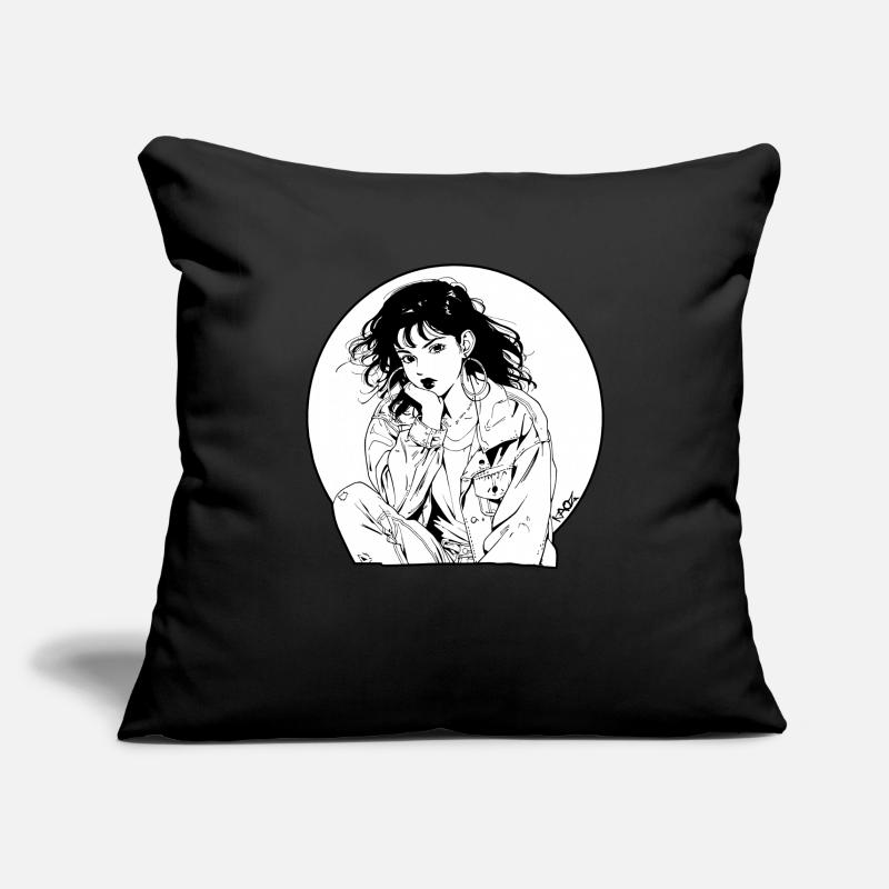 80er oder 90er Jahre Japanisches Mädchen Manga Sofakissenbezug 45 x 45 cm